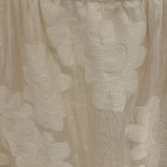 ENTRO dress || size L white ruffle poplin cap sleeve - Picture 5 of 5